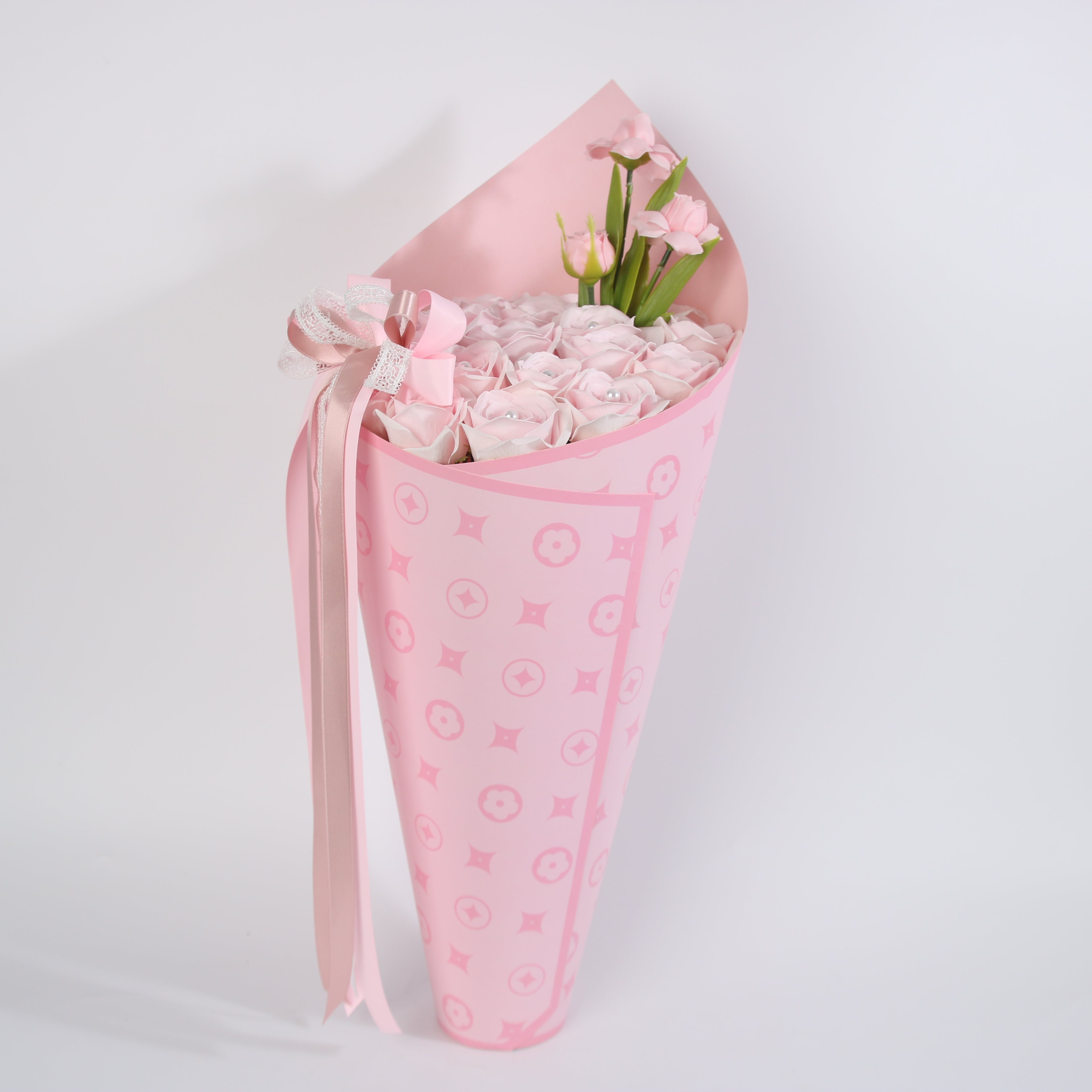 Blush Pearl Rose Cone Bouquet