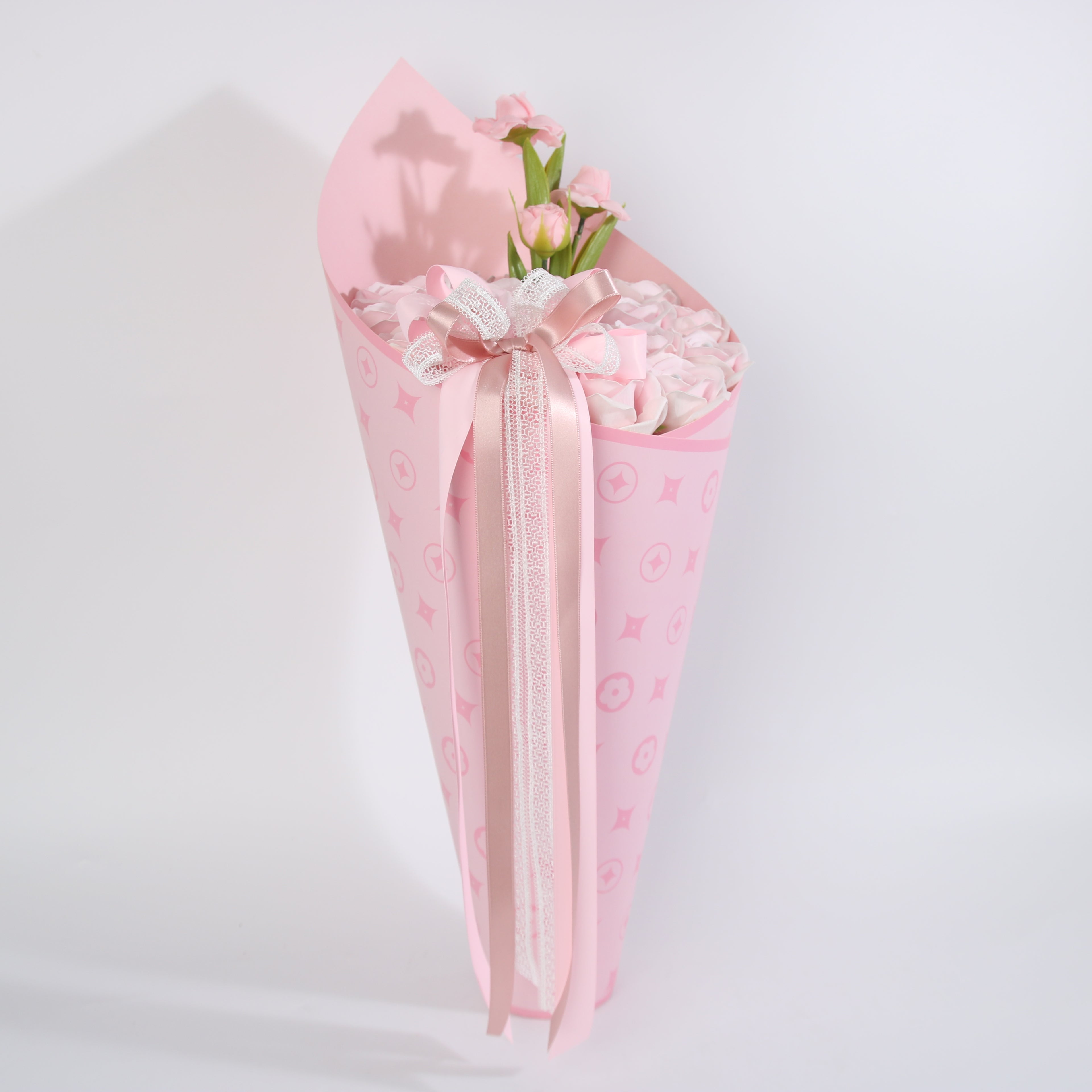 Blush Pearl Rose Cone Bouquet