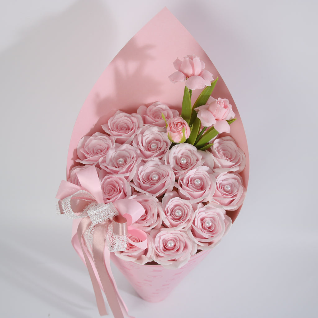 Blush Pearl Rose Cone Bouquet