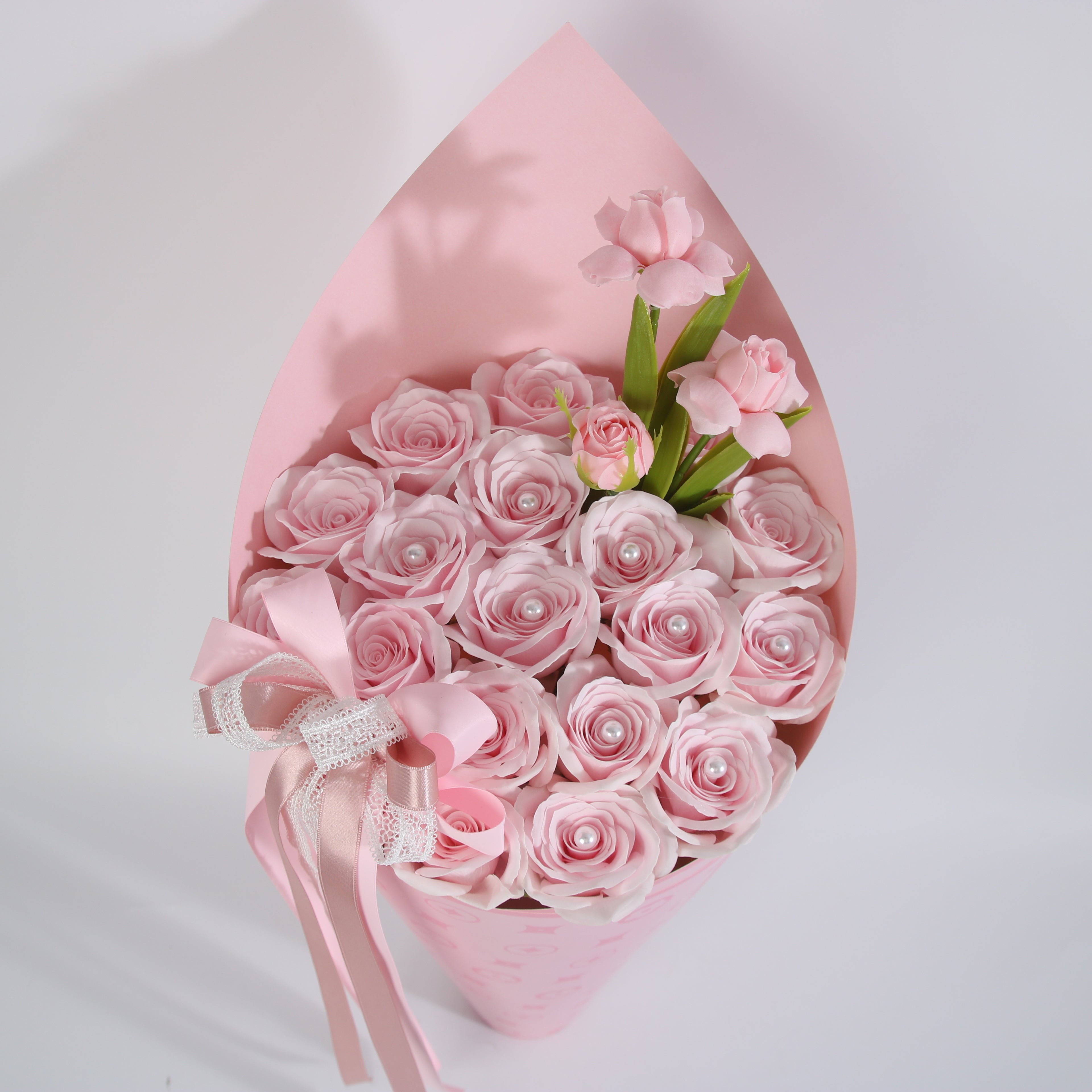 Blush Pearl Rose Cone Bouquet