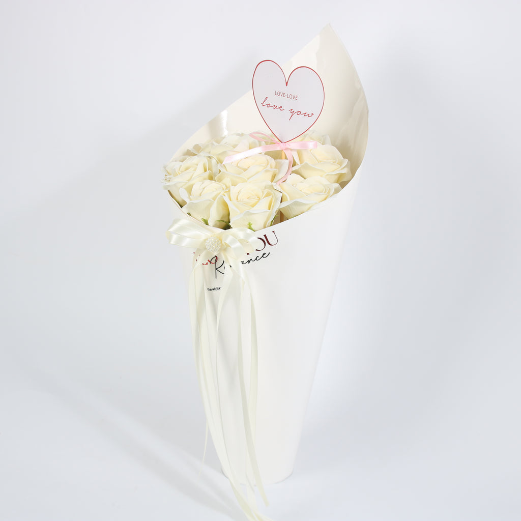Ivory Love Rose Cone Bouquet