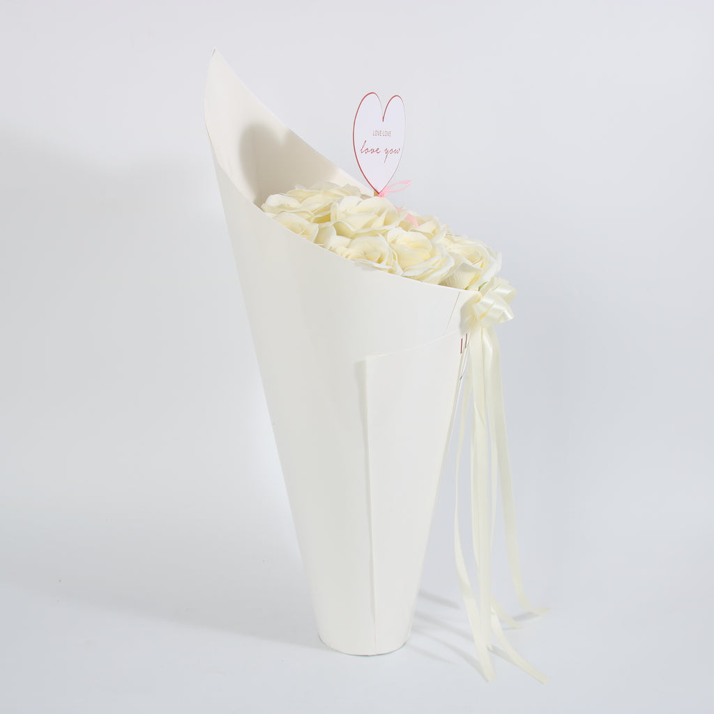 Ivory Love Rose Cone Bouquet