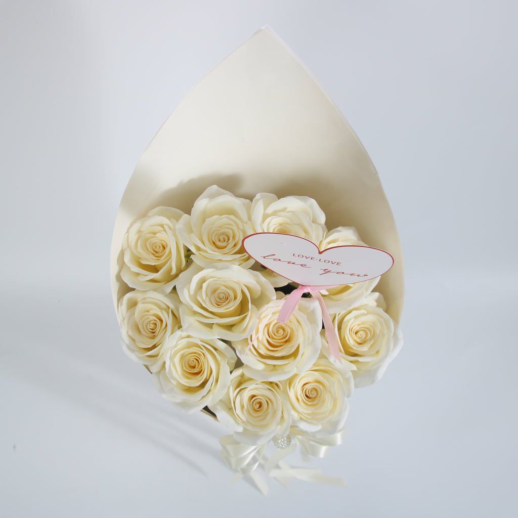 Ivory Love Rose Cone Bouquet