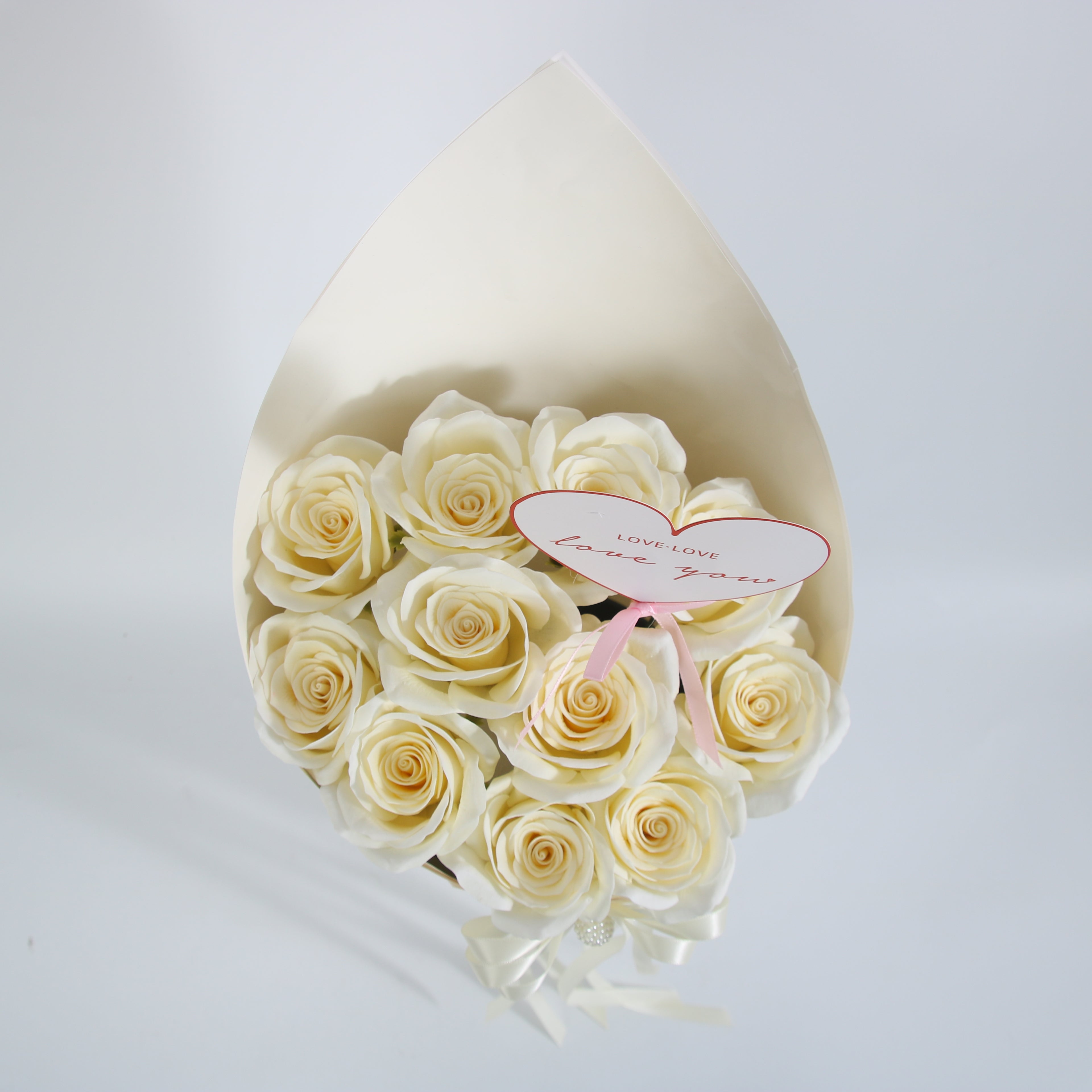 Ivory Love Rose Cone Bouquet