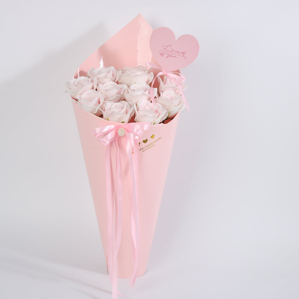 Blush Love Preserved Rose Cone Bouquet