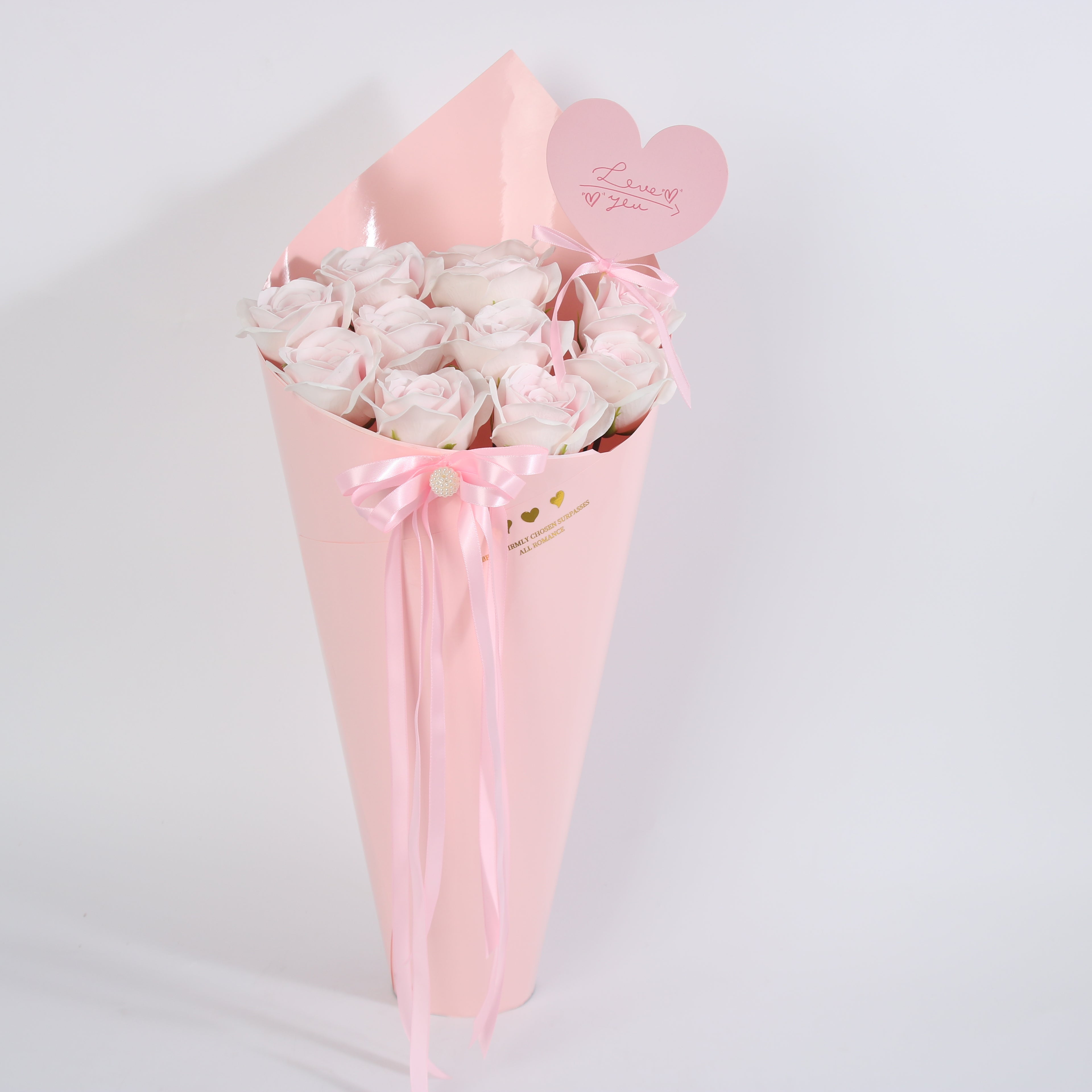 Blush Love Preserved Rose Cone Bouquet