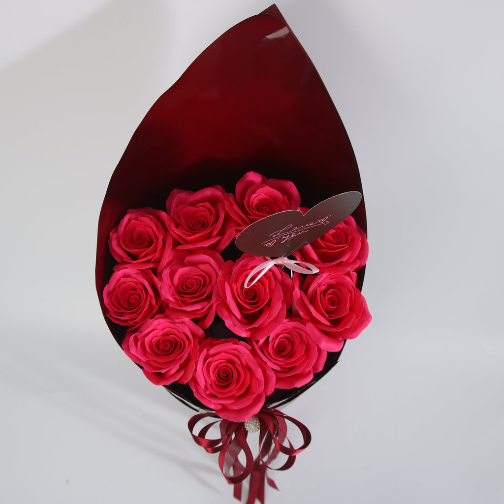 Crimson Romance Preserved Rose Bouquet