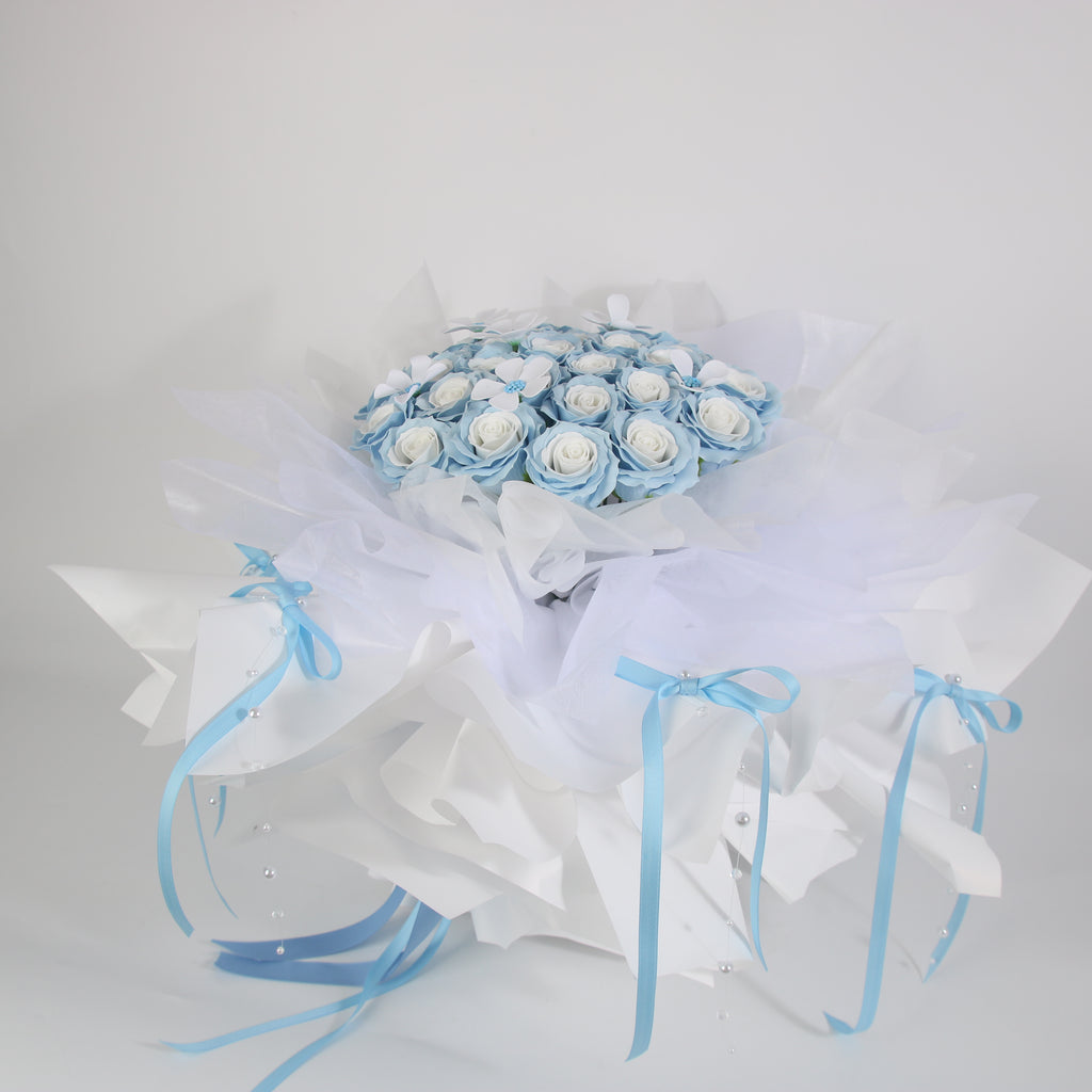 Blue Serenity Preserved Rose Bouquet