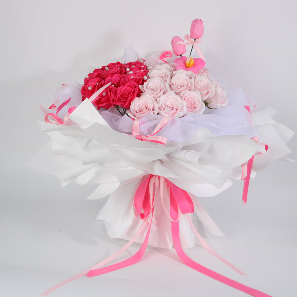 Blushing Romance Preserved Rose Bouquet