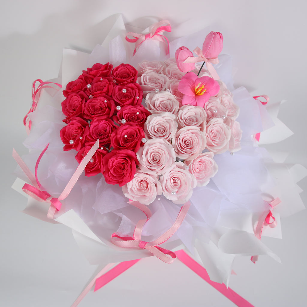 Blushing Romance Preserved Rose Bouquet