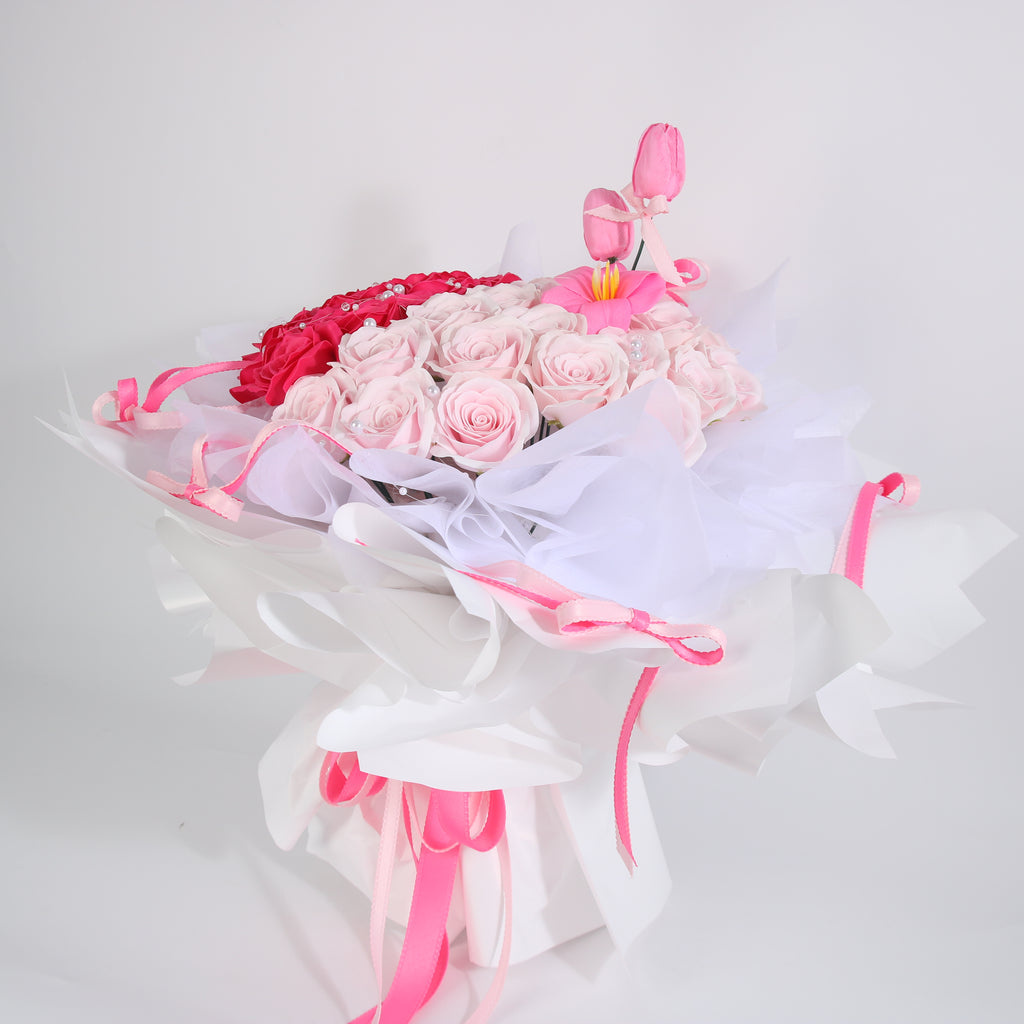 Blushing Romance Preserved Rose Bouquet