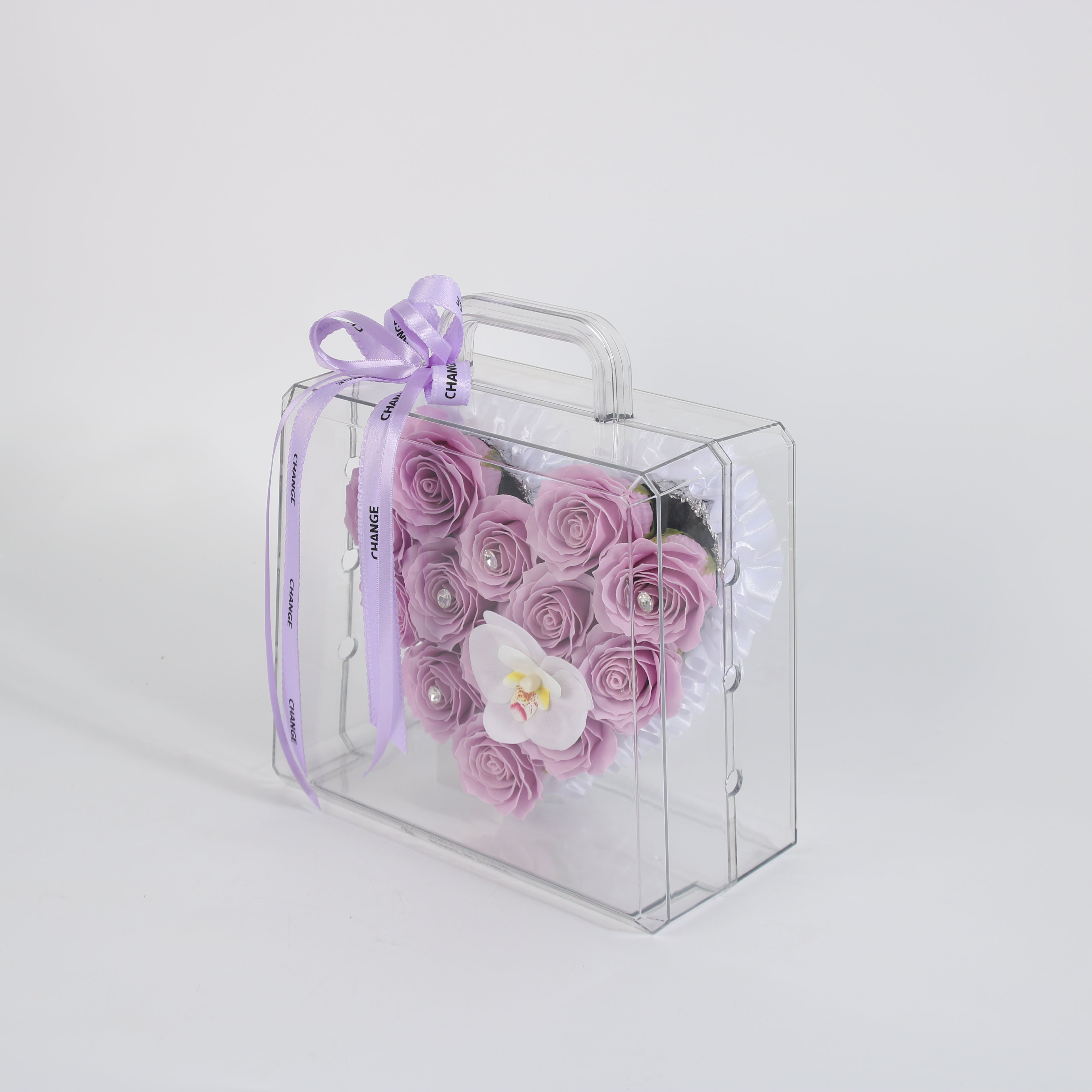 Handbag Lavender Heart Preserved Rose