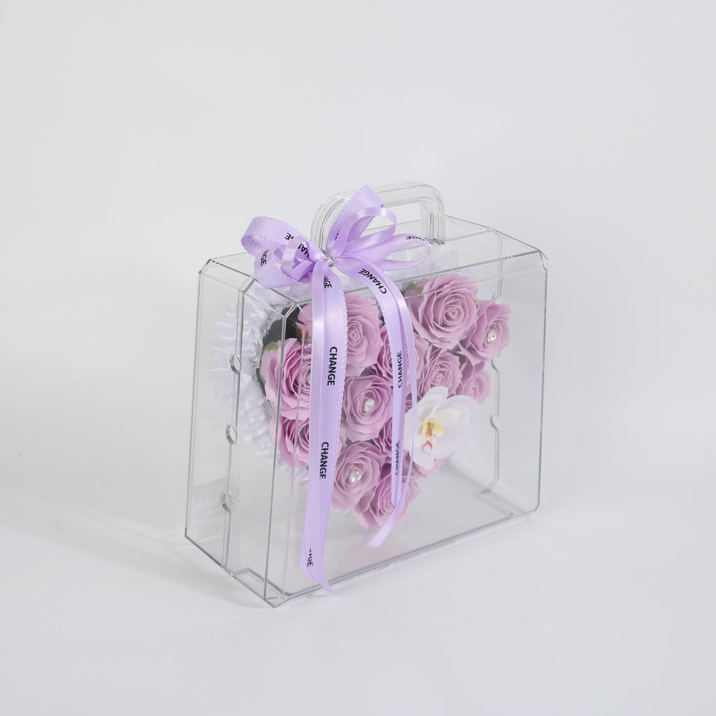 Handbag Lavender Heart Preserved Rose