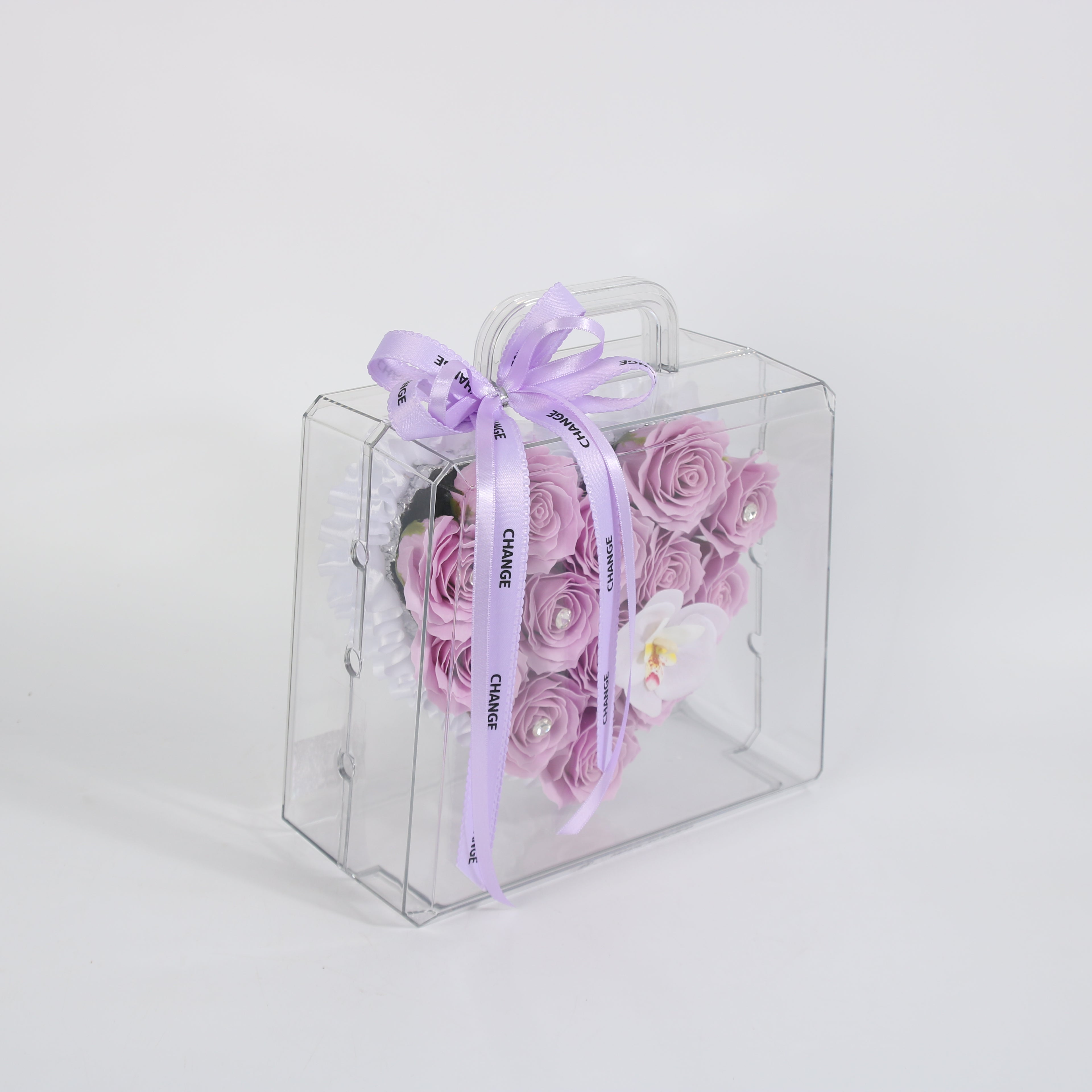 Handbag Lavender Heart Preserved Rose