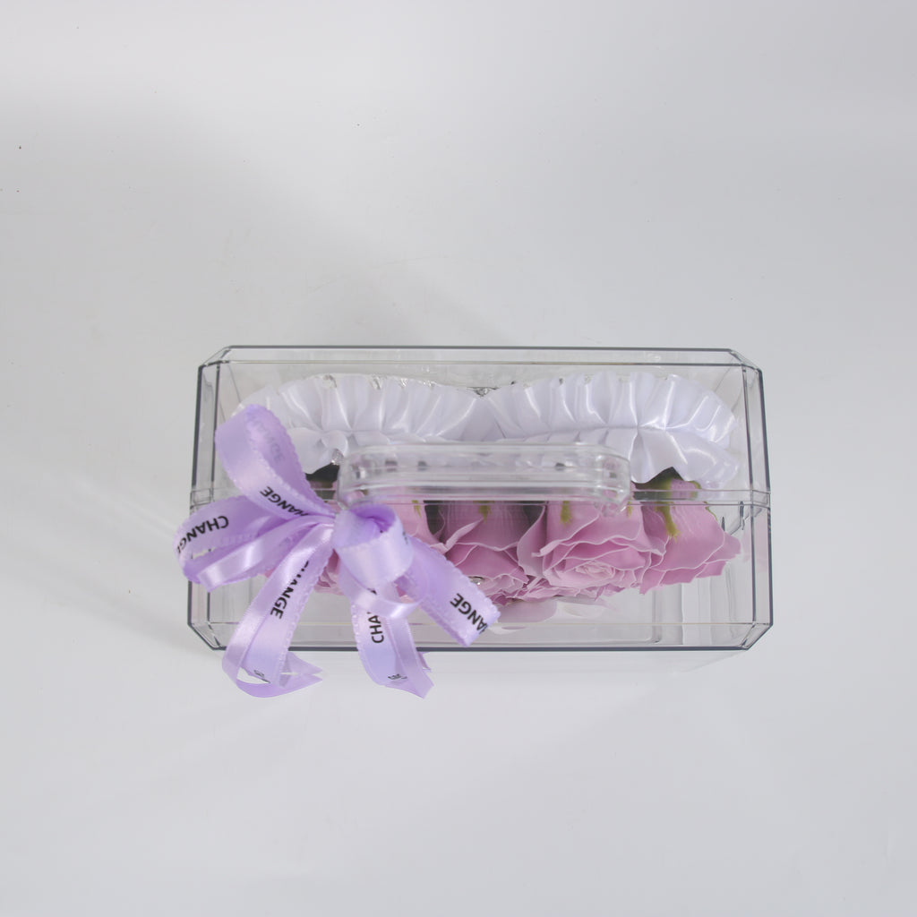 Handbag Lavender Heart Preserved Rose