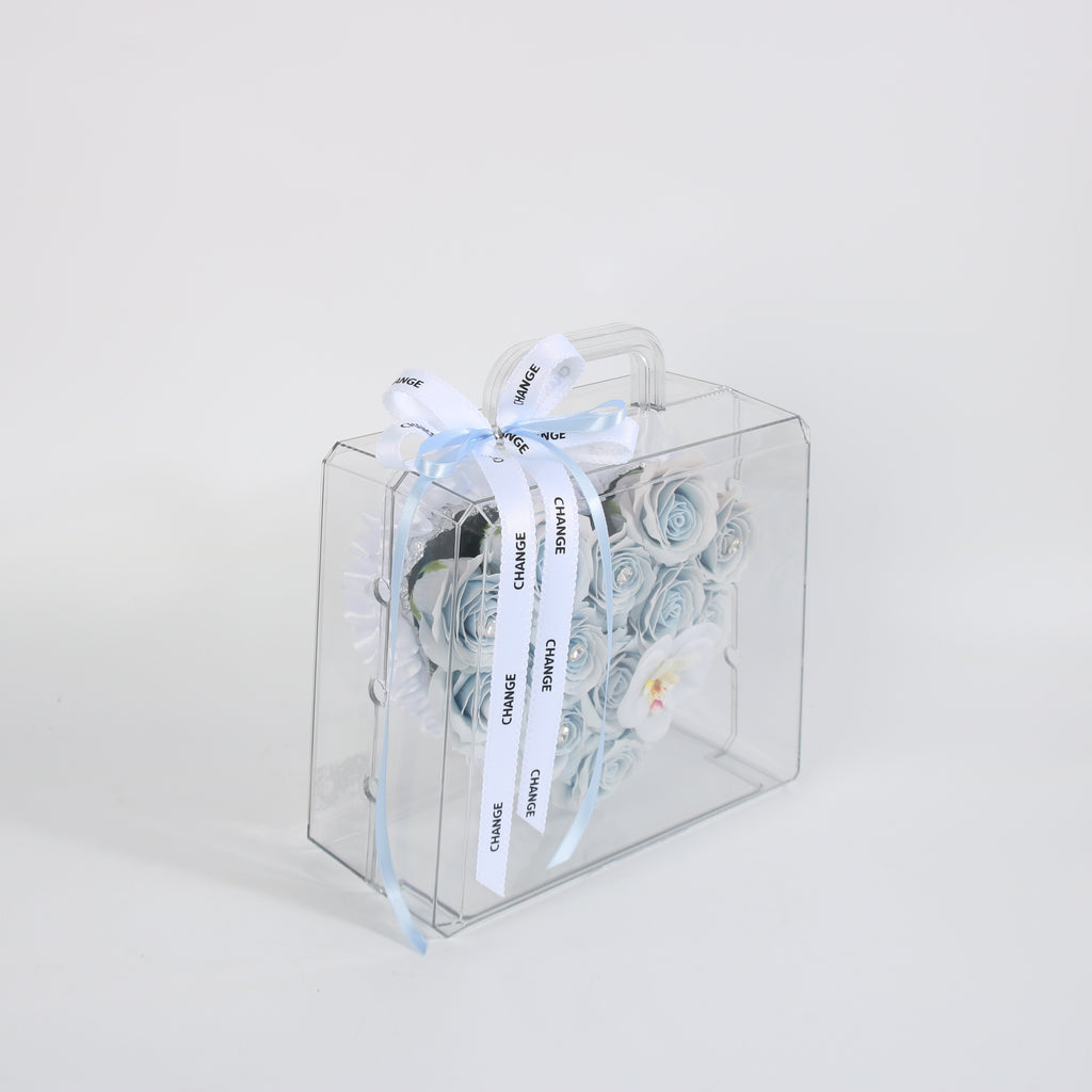 Blue Serenity Preserved Rose Handbag