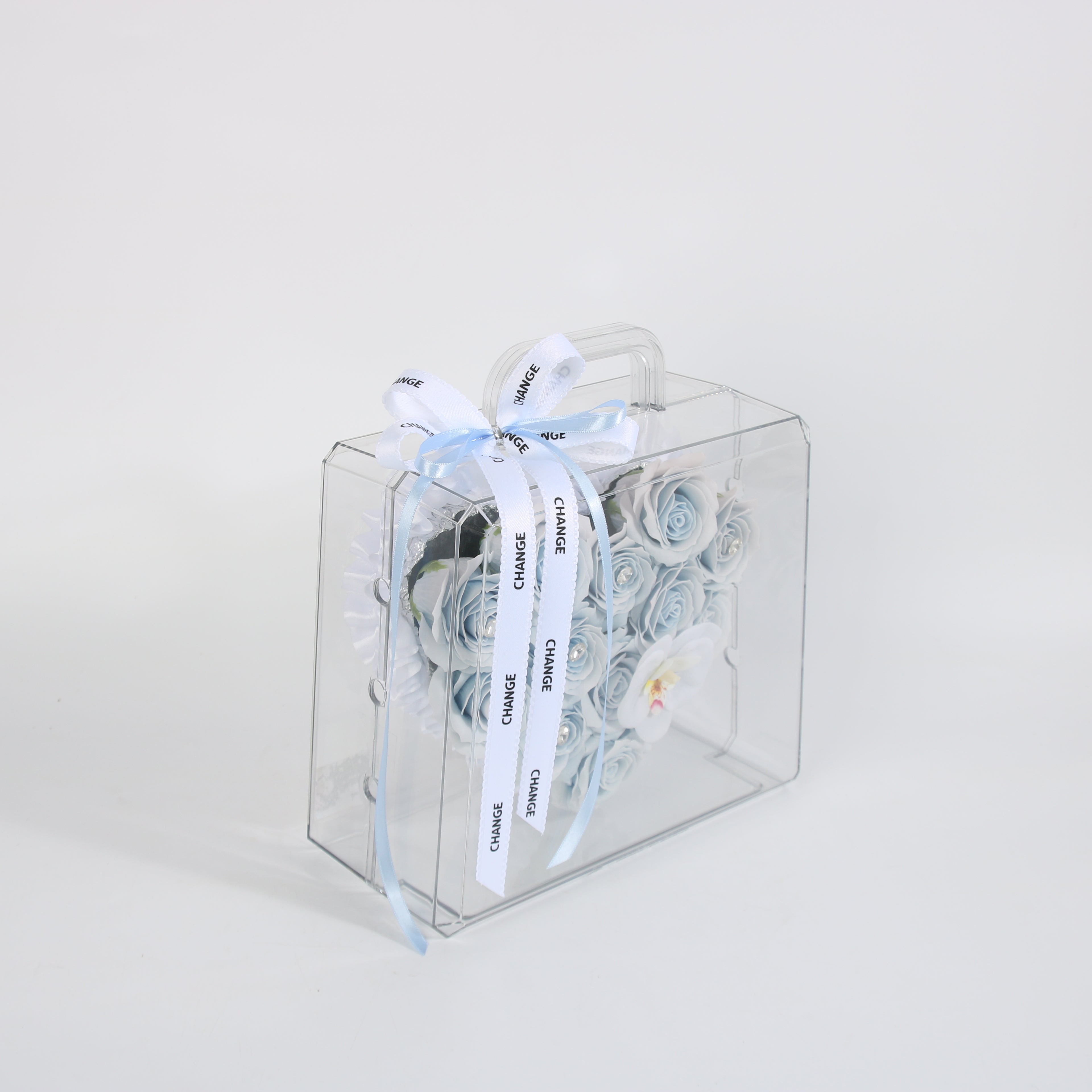 Blue Serenity Preserved Rose Handbag