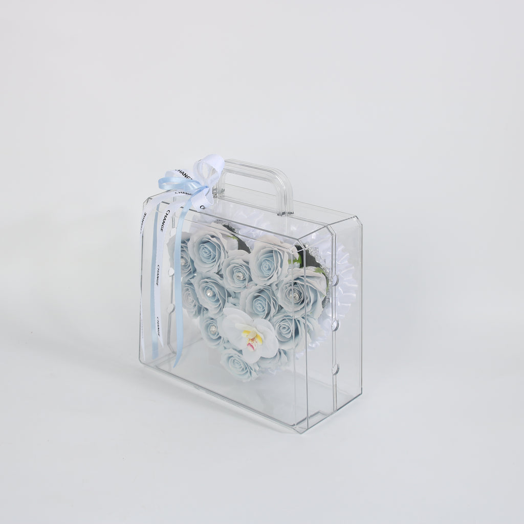 Blue Serenity Preserved Rose Handbag