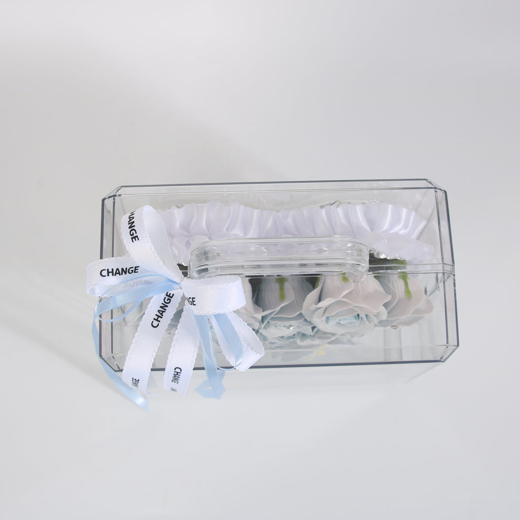 Blue Serenity Preserved Rose Handbag