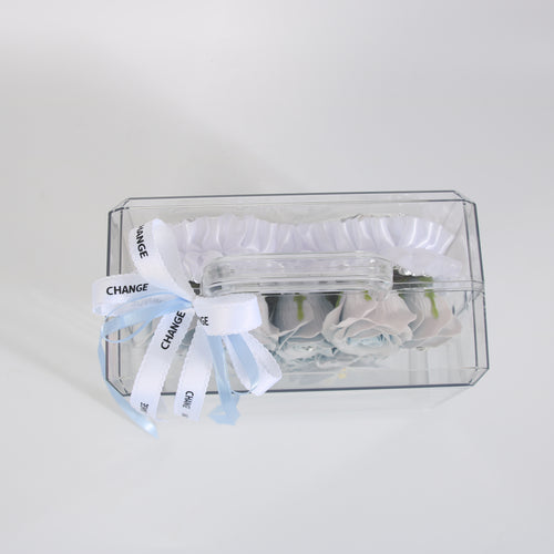 Blue Serenity Preserved Rose Handbag