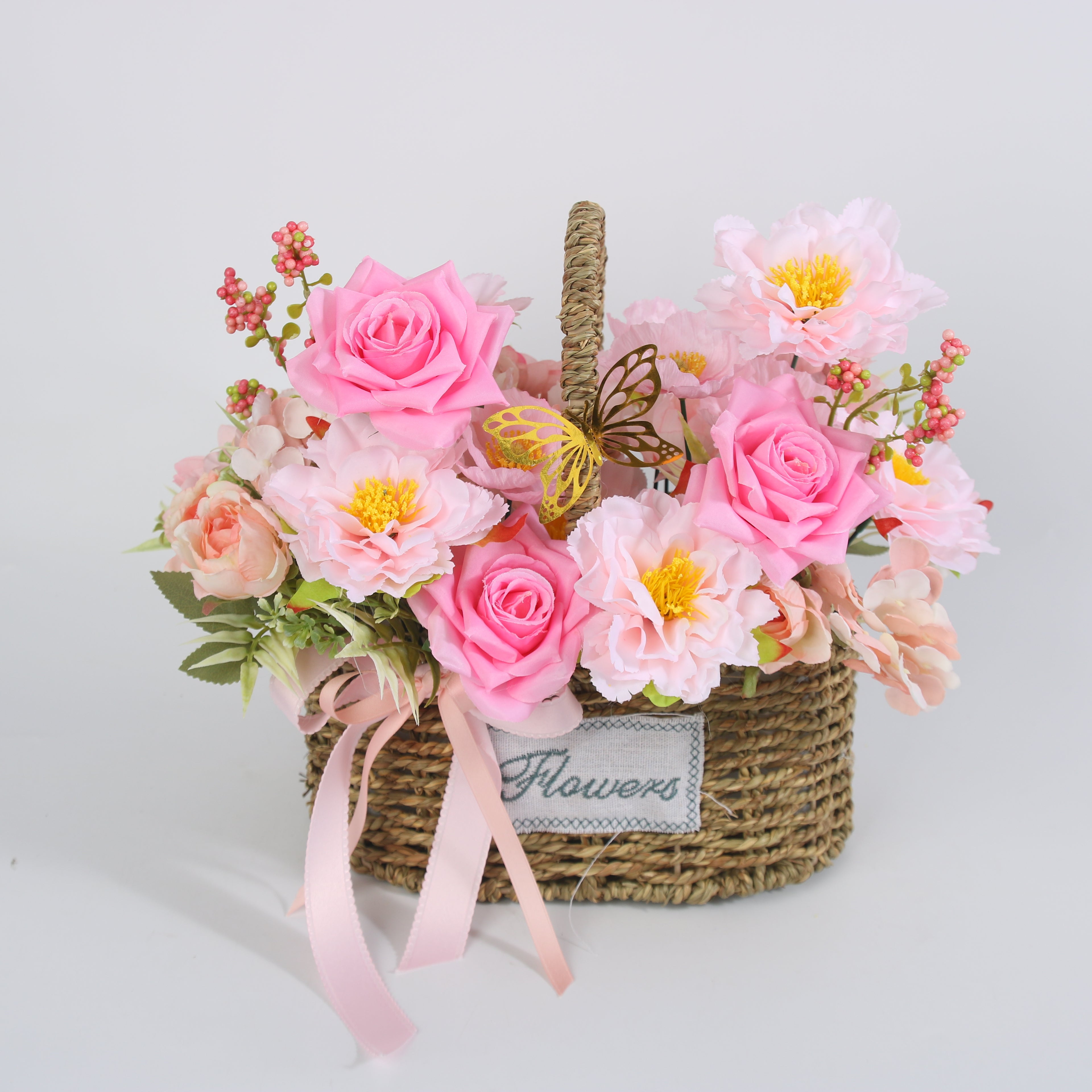 Rose Butterfly Basket