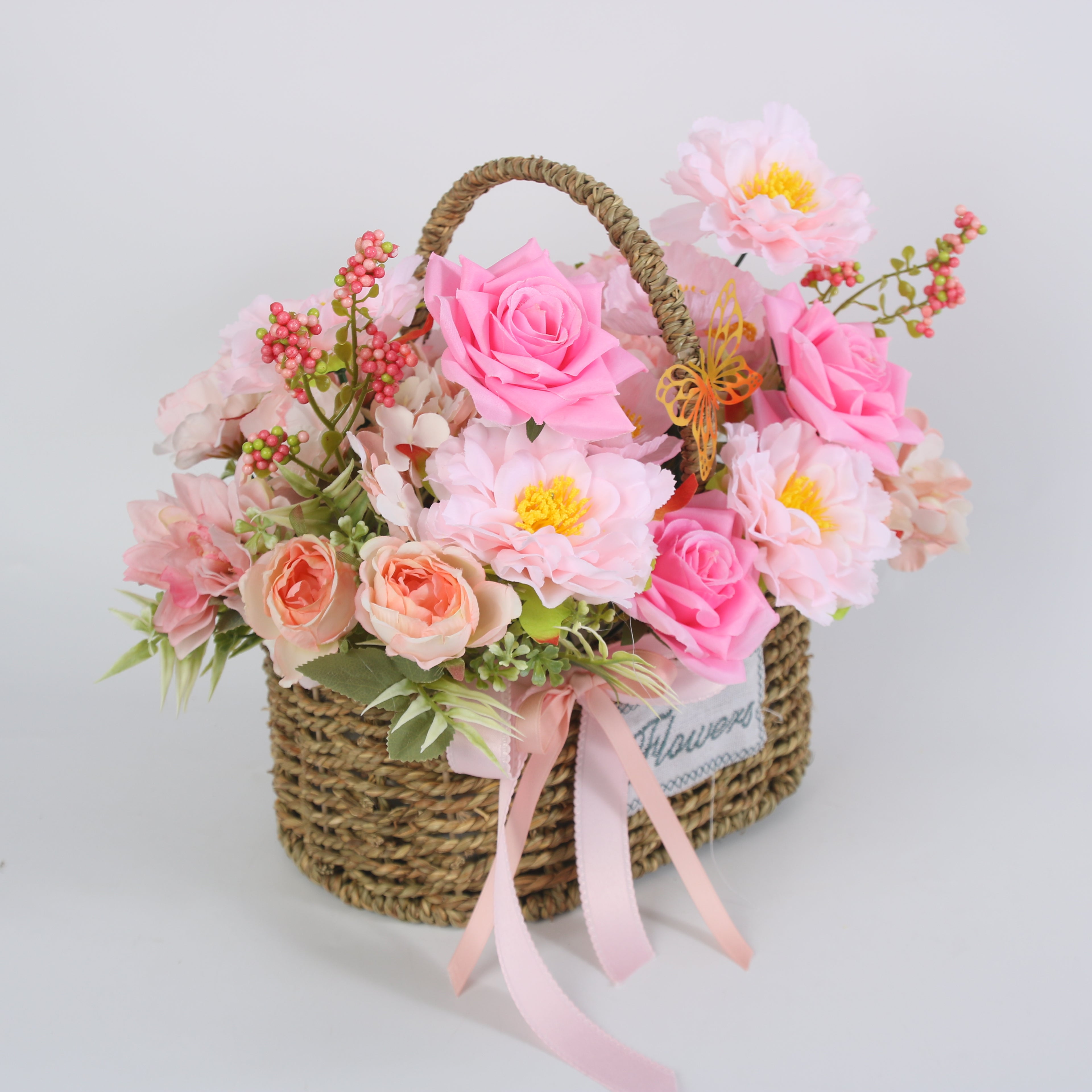 Rose Butterfly Basket