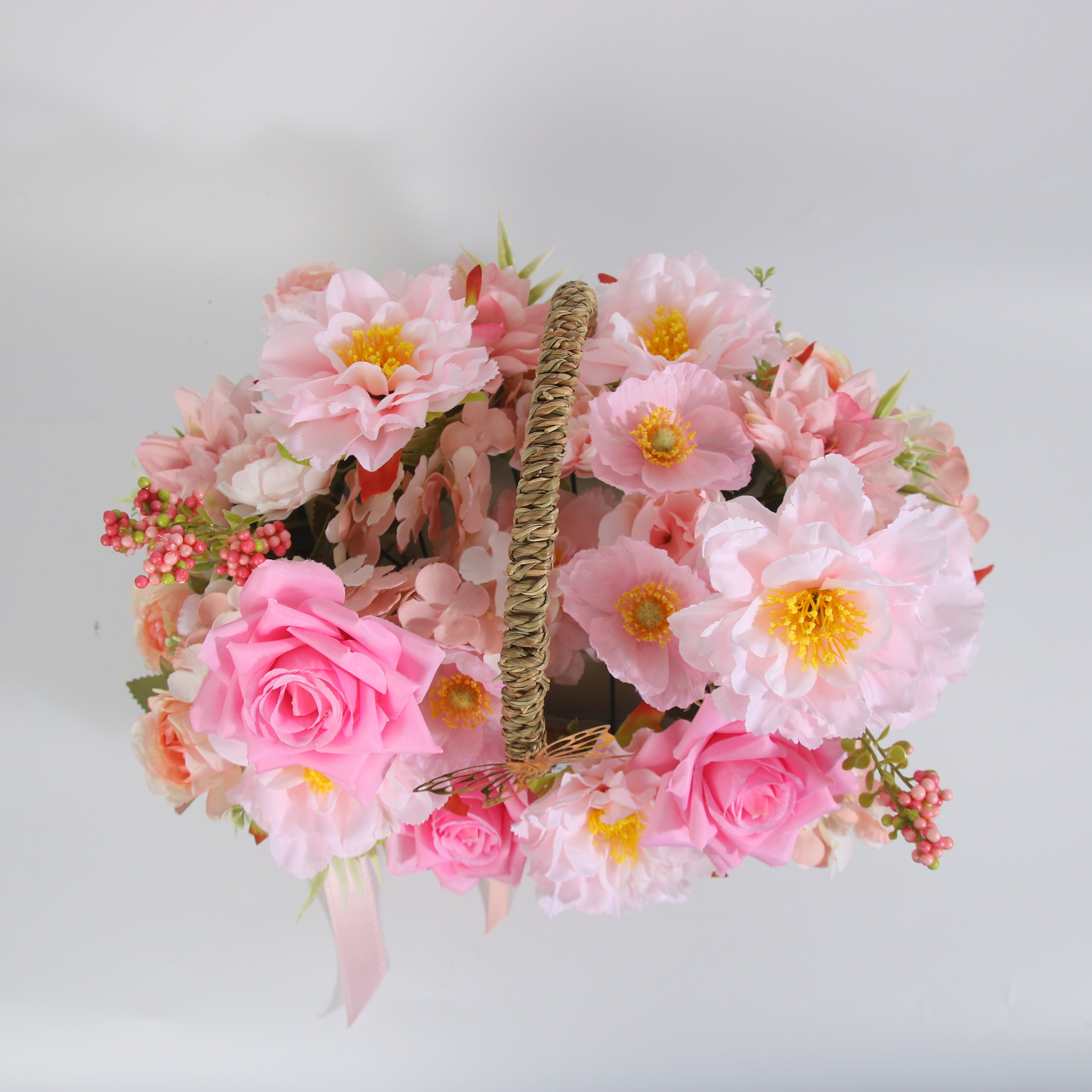 Rose Butterfly Basket