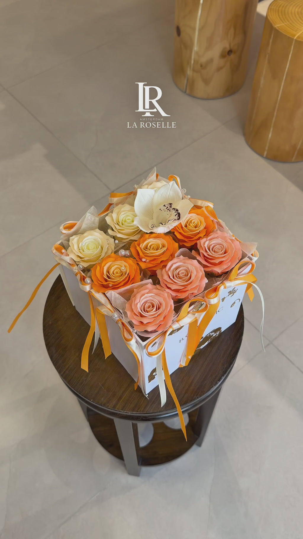 Peach Sunrise Luxury Rose Box – Eternal Rose Collection