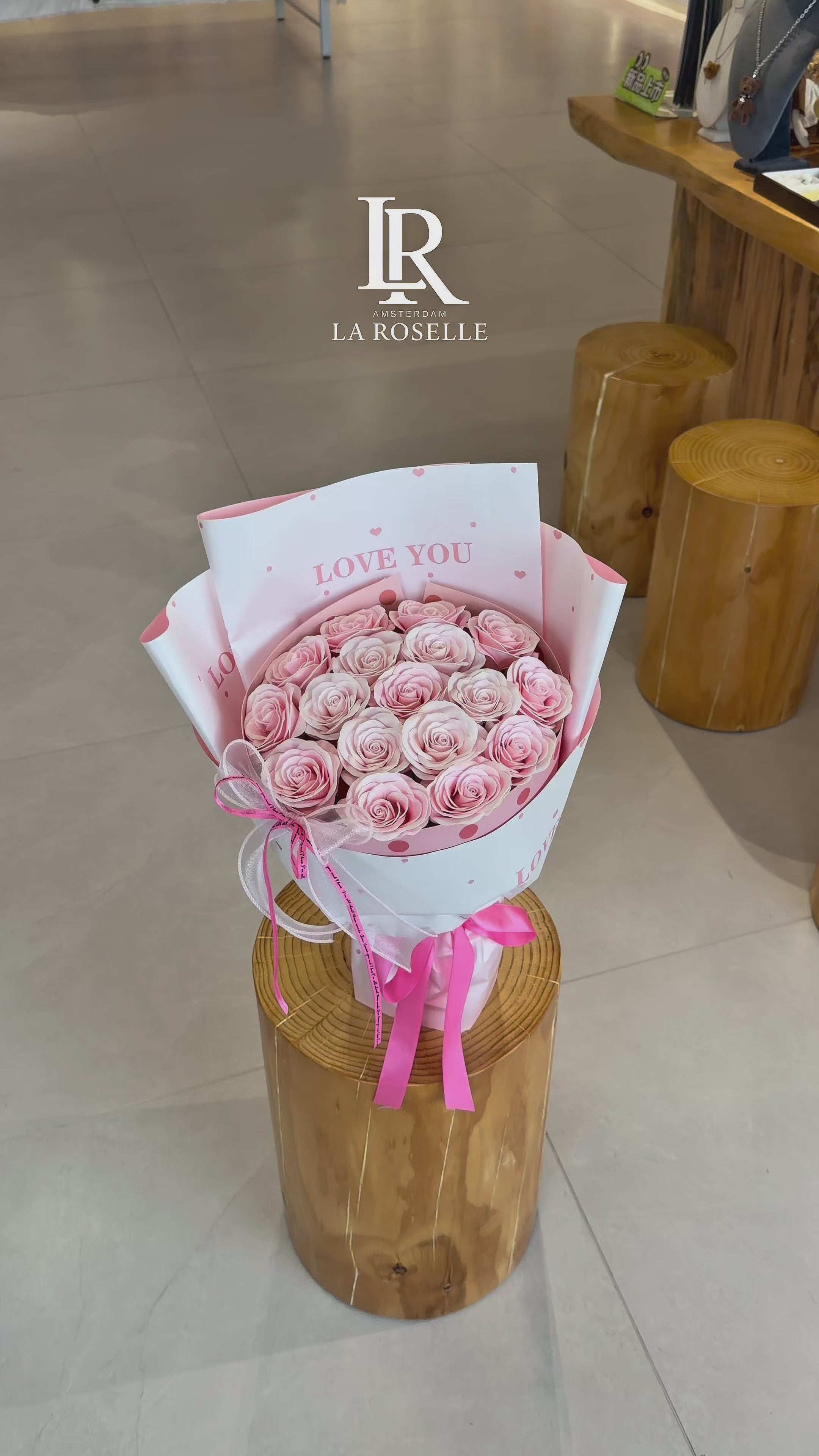 Blush Pink Rose Bouquet LOVE YOU