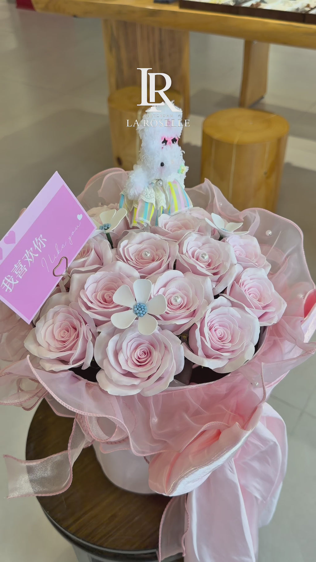 Blush Bunny Forever Rose Bouquet – Premium Preserved Flower Arrangement