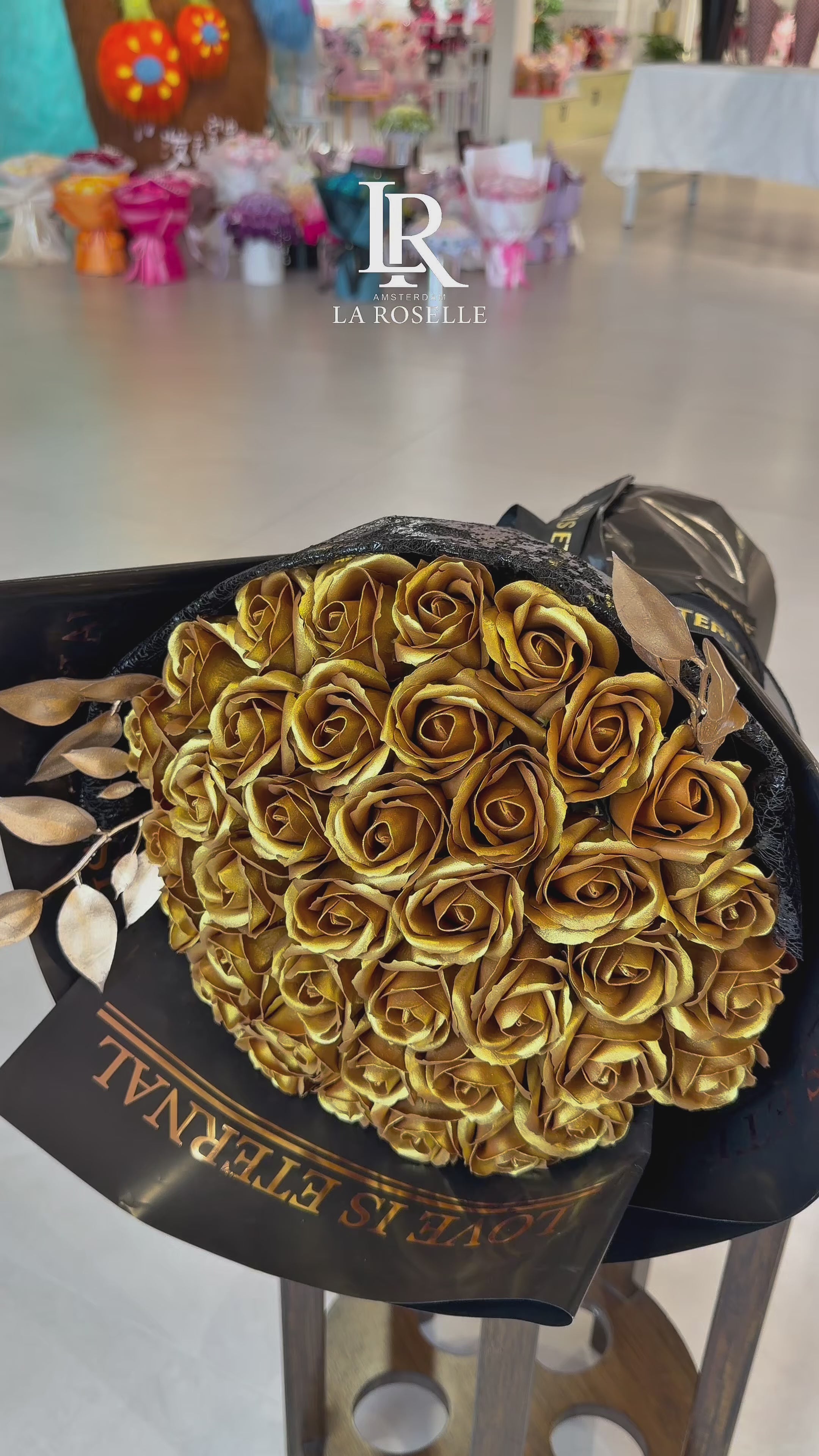 Luxury Gold Rose Bouquet 49 Roses