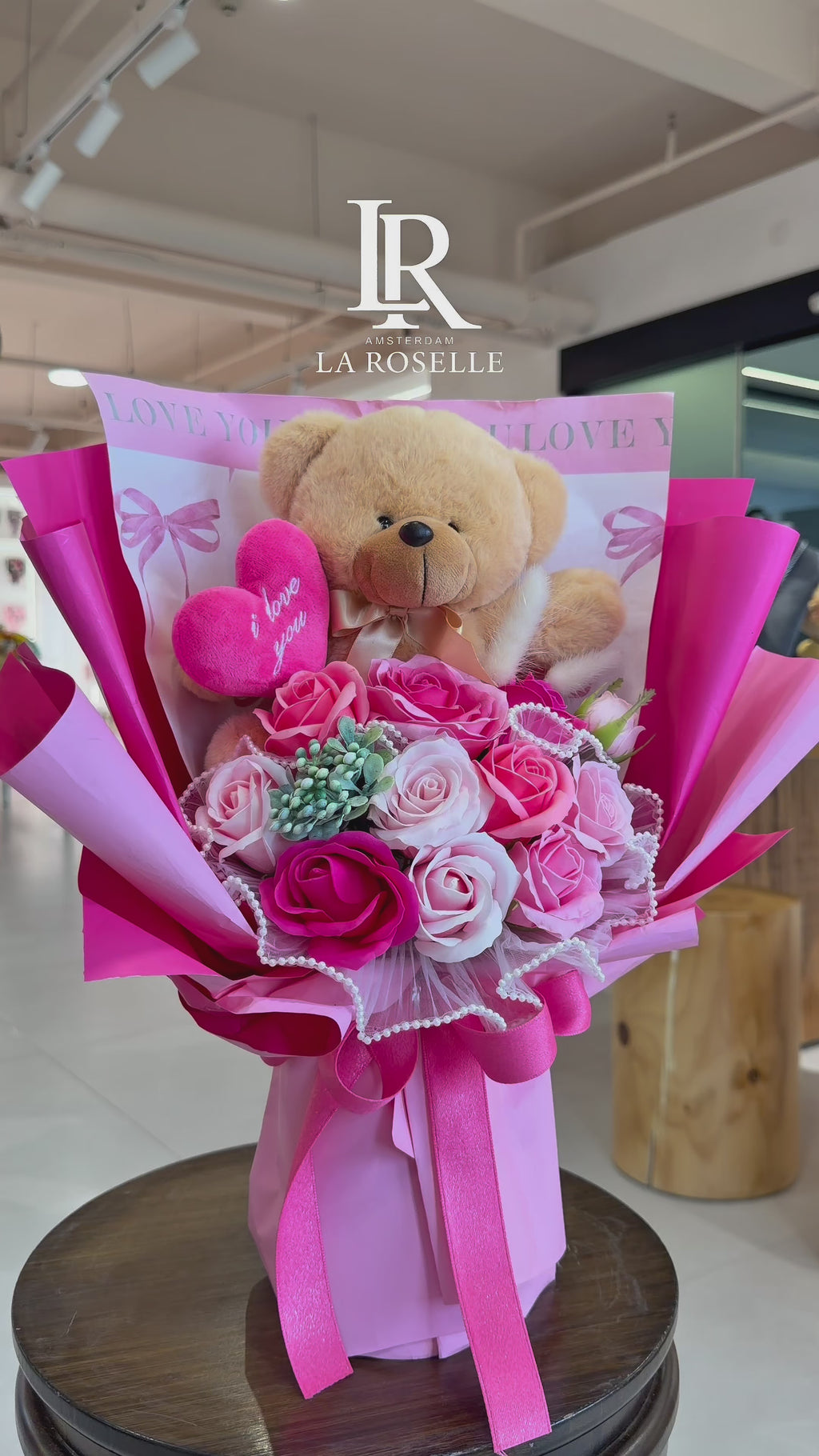 Blushing Bear Romance Bouquet
