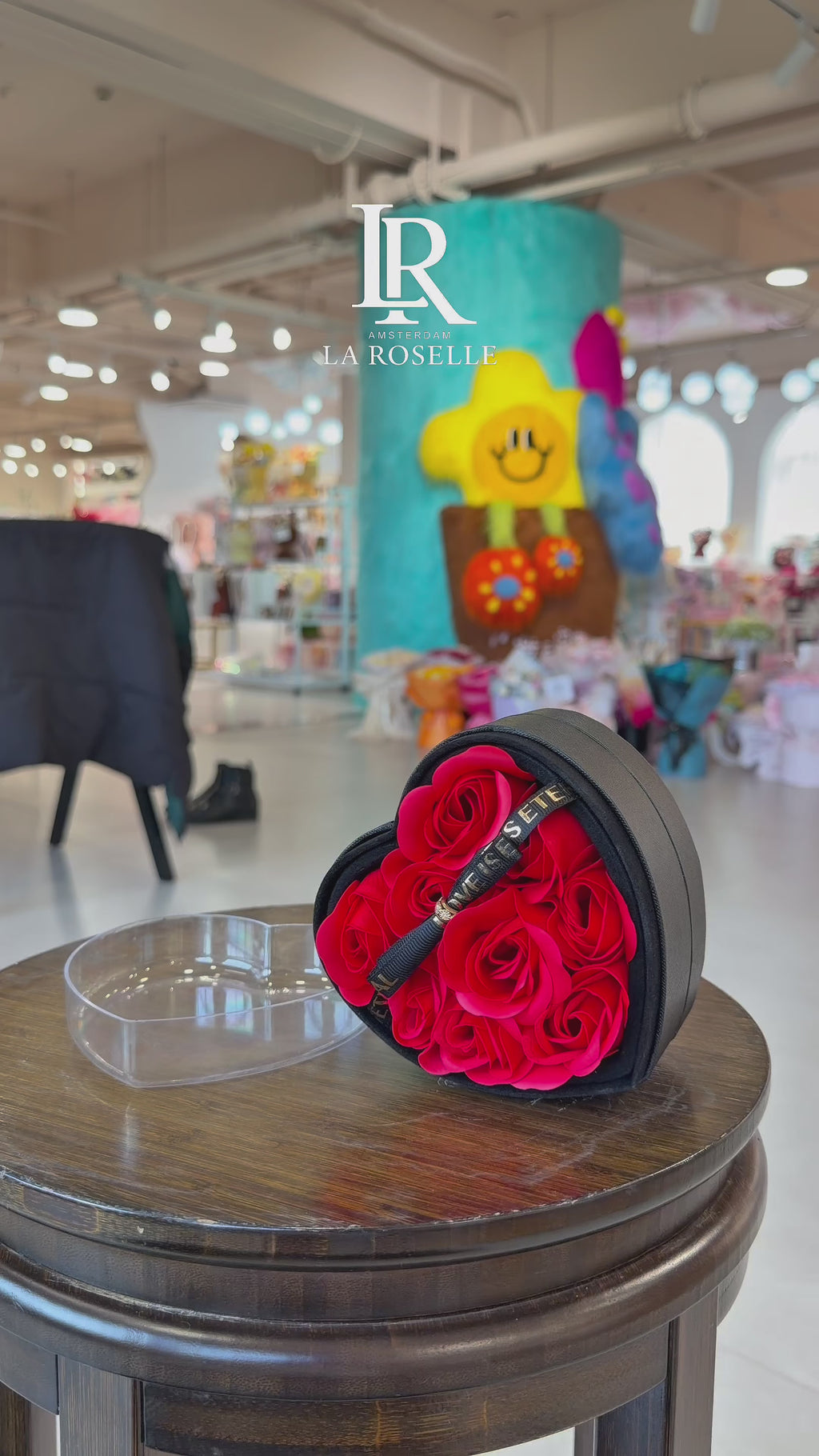 Gift Box with Red Roses Heart