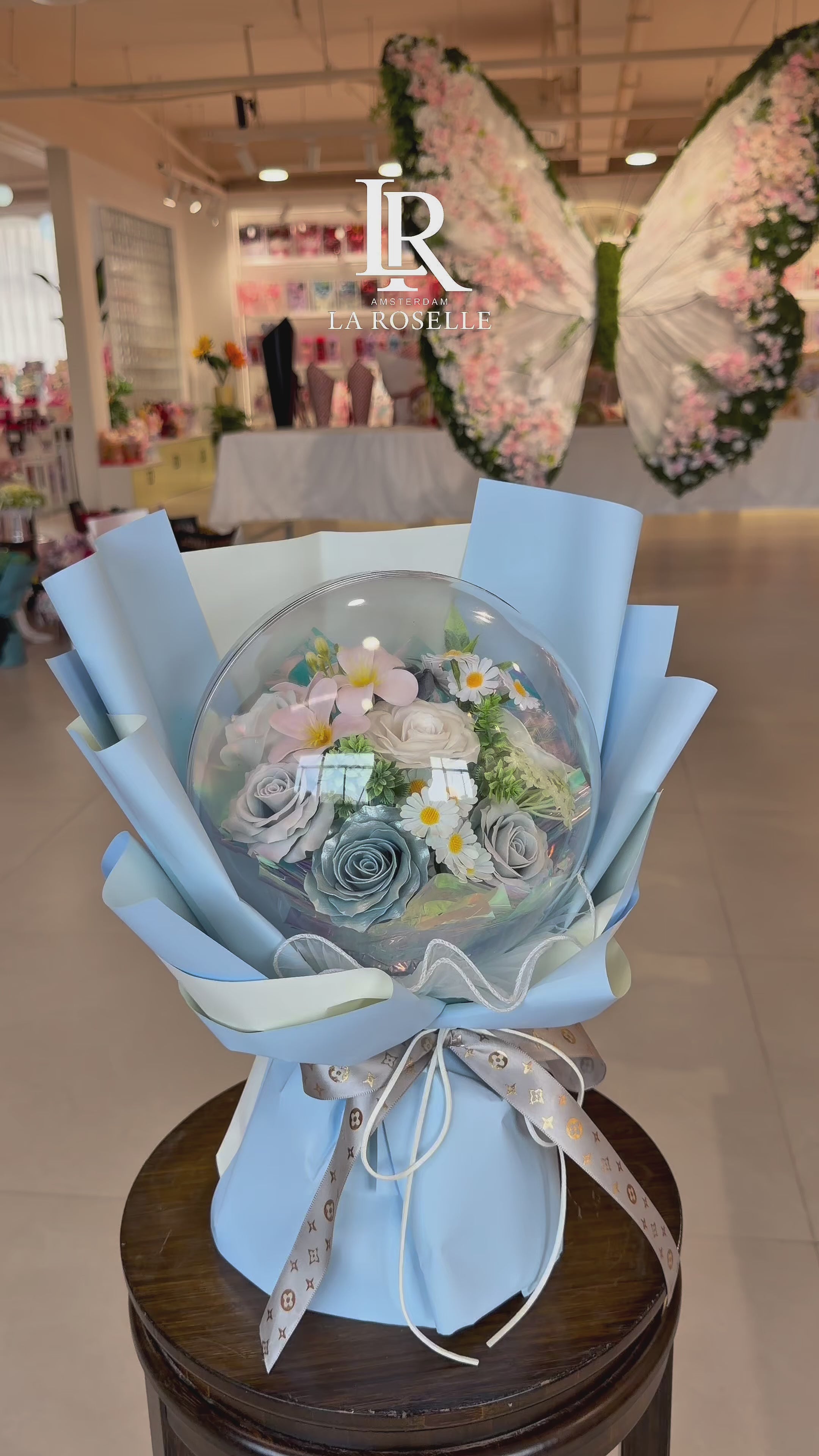 Blue Floral Globe Bouquet