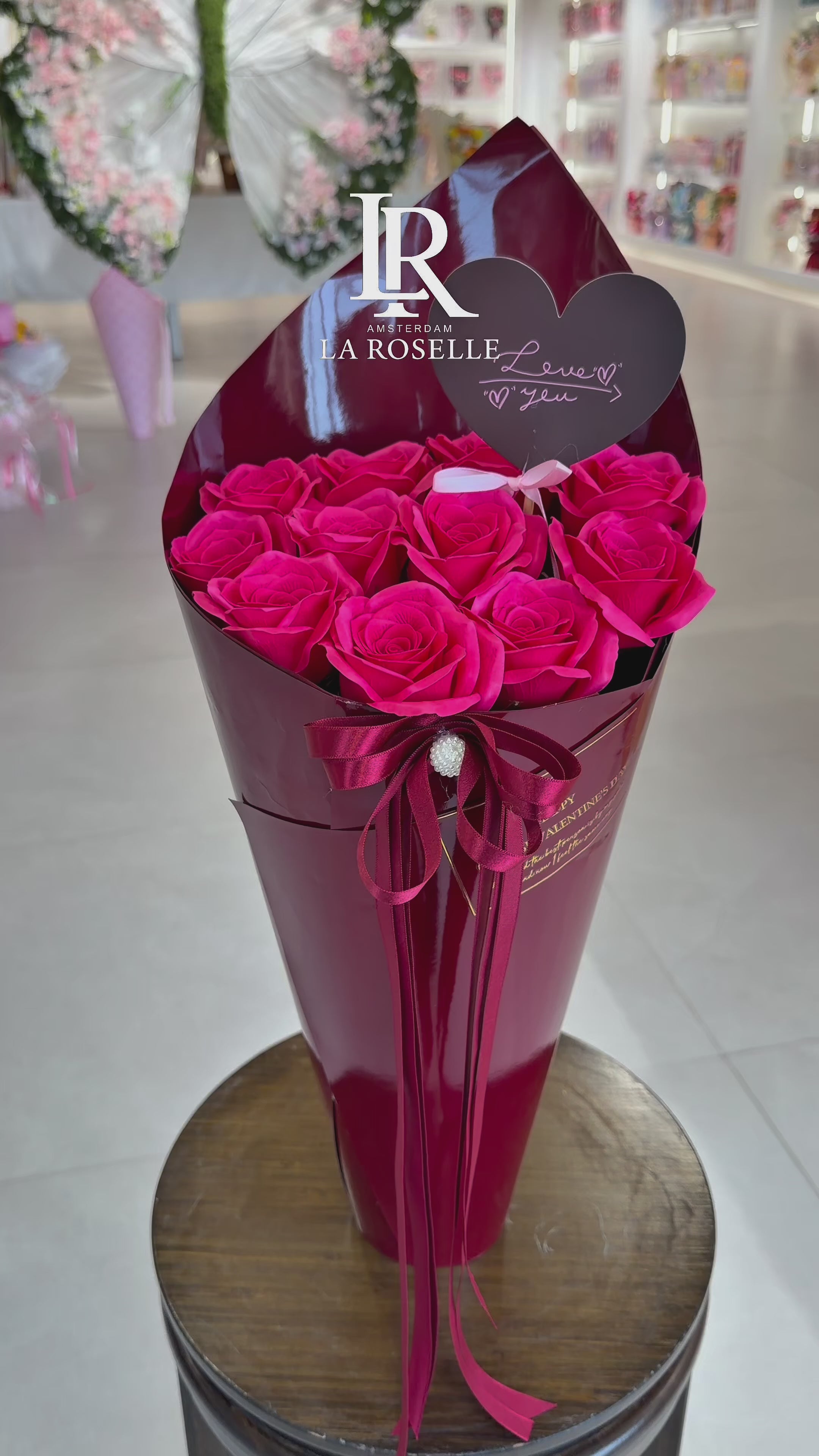 Crimson Romance Preserved Rose Bouquet