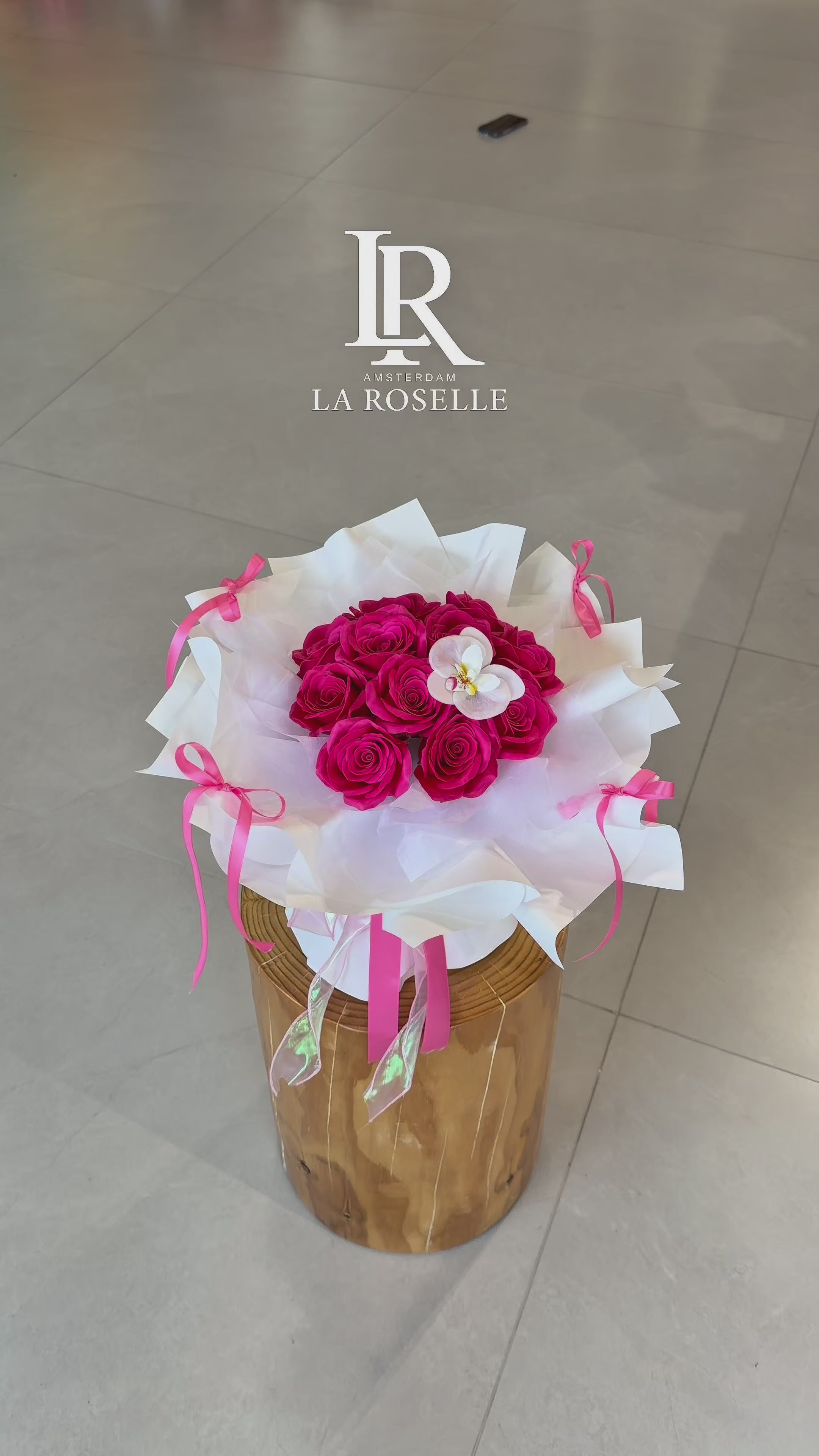 Hot Pink Orchid Rose Bouquet