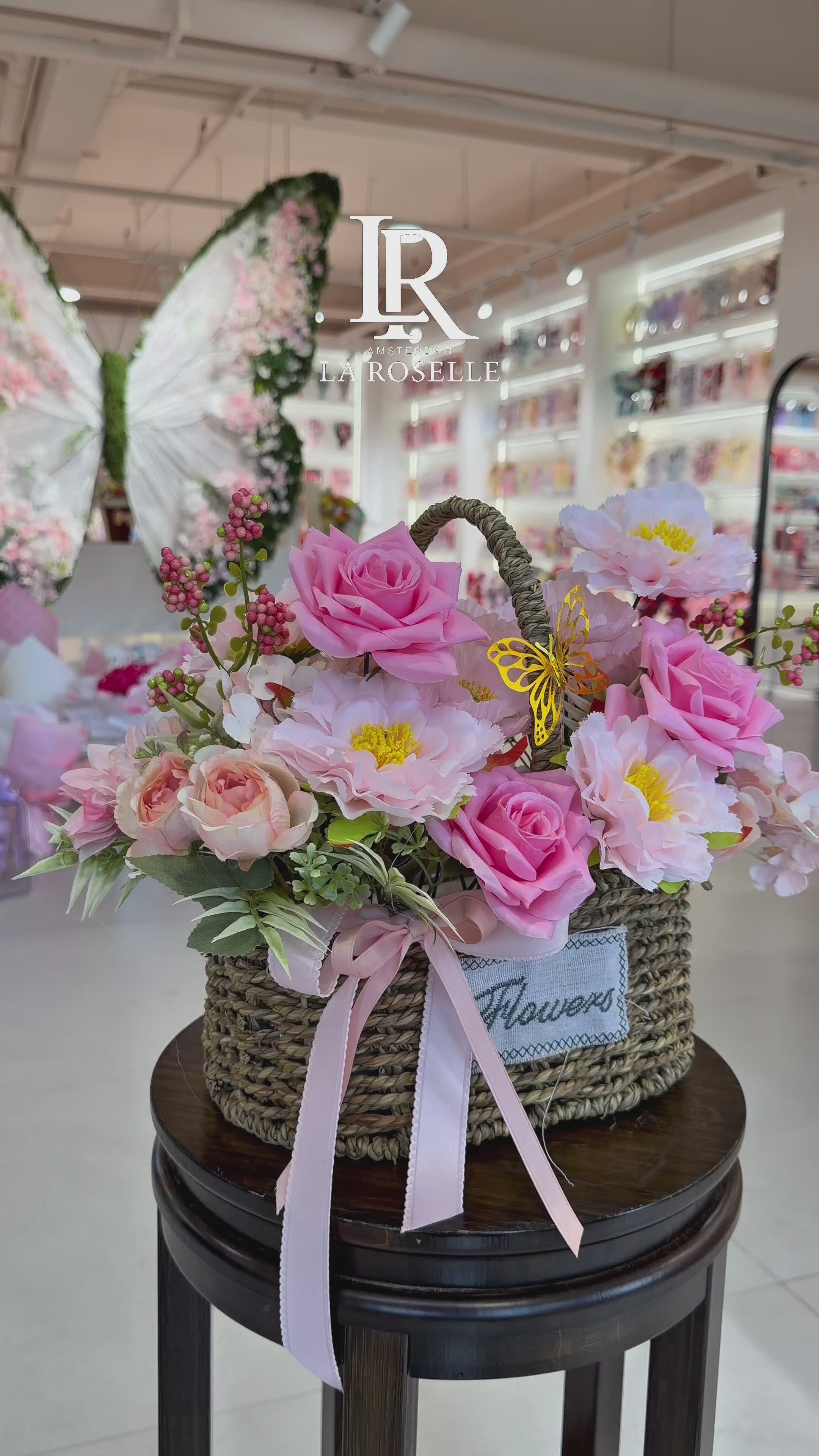 Rose Butterfly Basket