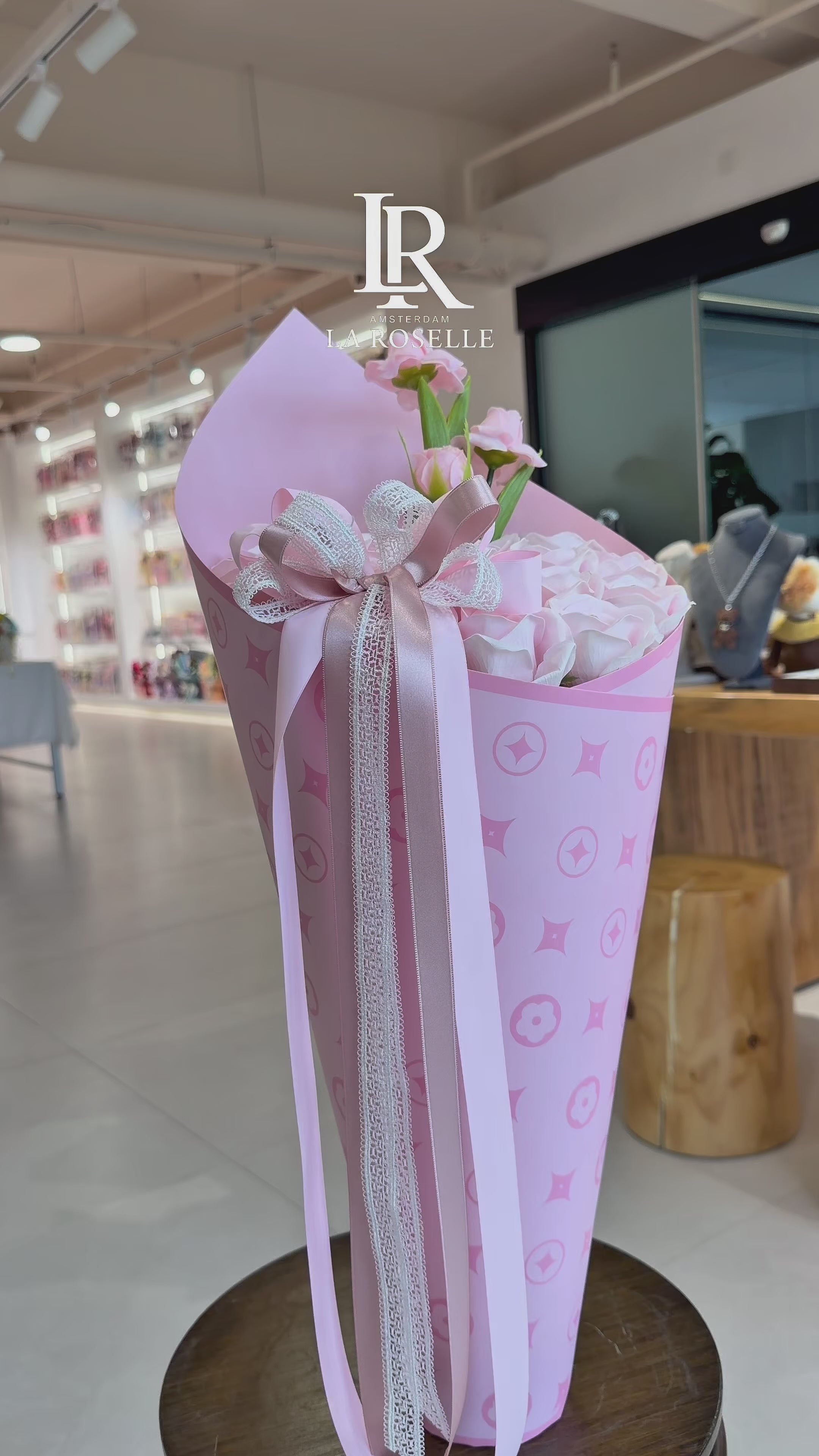 Blush Pearl Rose Cone Bouquet